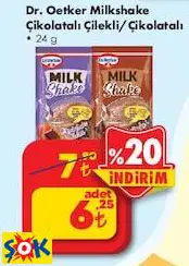 DR. OETKER MİLKSHAKE ÇİKOLATALI ÇİLEKLİ/ÇİKOLATALI 24 G